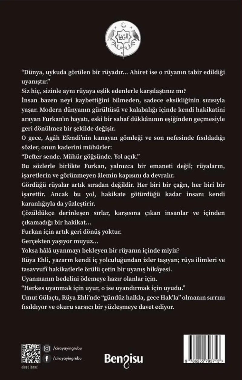 Rüya Ehli — arka kapak